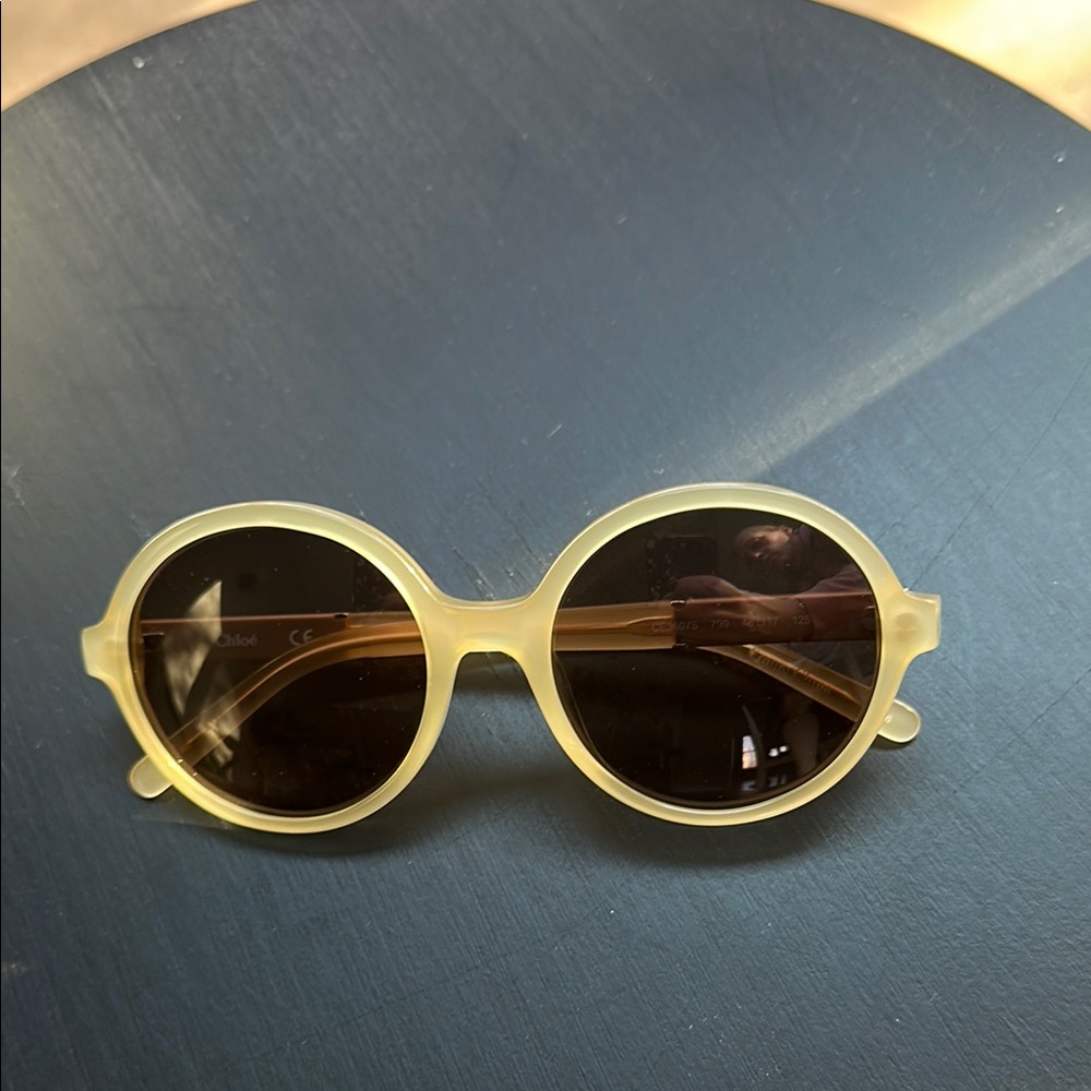 *NEW* Chloe Pale Yellow Round Sunglasses